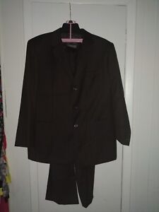 FERRETI UOMO Black 100% Wool Suit 46 Chest & 40R Pristine Conditon