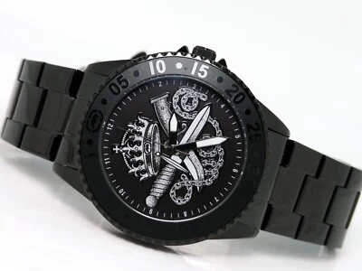 NEW MARC ECKO RHINO E8M018MV COURT PREPSTER BLACK STEEL WATCH ANALOG QUARTZ - image 1 of 4