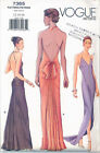 OOP Vogue 7365 longueur d'étage robe de soirée motif couture manquants 12 14 16
