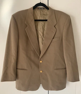 VALENTINO UOMO Италии 41 короткий кашемир спортивное пальто, коричневый блейзер, золотые пуговицы - Изображение 1 из 4