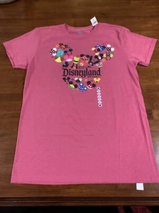 Disneyland Resort T-Shirt Adult Size Large Dark Pink Crew Neck NWT - Picture 1 of 9