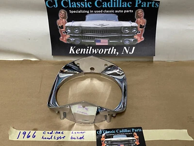 OEM 66 Cadillac НИЖНЯЯ ФАРА ХРОМИРОВАННЫЙ ОБОДОК ОТДЕЛКА ДВЕРИ - Изображение 1 из 4