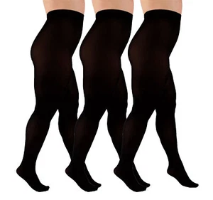 Aurellie Women Plus Warm Winter Opaque Work Everyday 80 Den Tights 3 PACKS - Picture 1 of 3