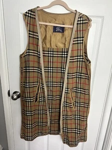 BURBERRYS NOVA CHECK PLAID VTG WOOL VEST ZIP LINER FOR TRENCH COAT  *Excellent* - Picture 1 of 12