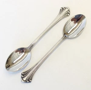 Two 2 Towle Colonial Plume Pattern 18/8 Stainless Teaspoons Lot/Set Germany - Picture 1 of 3