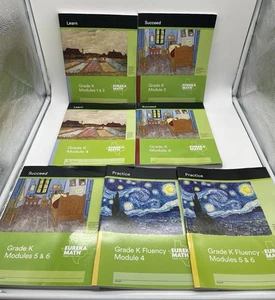 Eureka Math Grade K Modules 1&2, 3, 4, 5&6 + FLUENCY Practice Books Lot Of 7 - Picture 1 of 11
