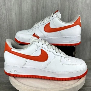 Nike Air Force 1 '07 White Team Orange Mens 11 DC2911-101 Shoes Sneakers Clean - Picture 1 of 10