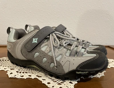Tênis de ciclismo feminino Taho MTB 6127-2038 cinza-petróleo especializado EUA tamanho 38 - Imagem 1 de 4