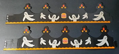 2023 Burger King Crowns Halloween Party Favors NEW Crown BK GHOST set of 2 - Image 1 of 4
