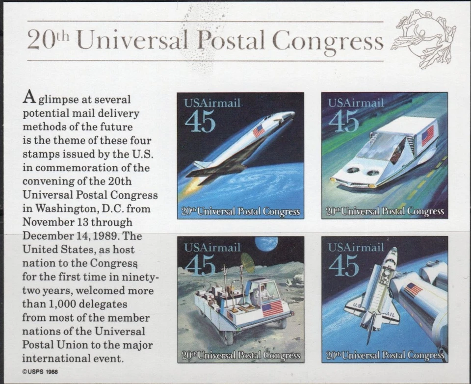US Scott #C126 Souvenir Sheet, "20th Universal Postal Congress", MNH - Image 1 of 1