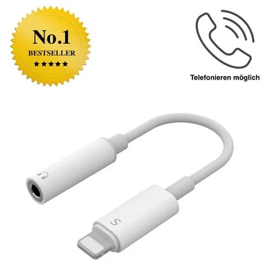iPhone auf AUX Adapter 3,5mm Stereo iPhone zu Klinke AUX Nylon Klinkenkabel IOS - Bild 1 von 4