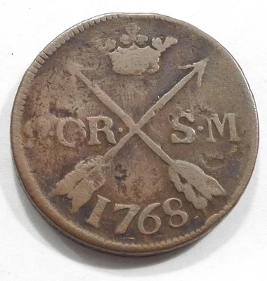 1768 Sweden 2 Ore in circulated condition KM#461    (686) - Image 1 of 2