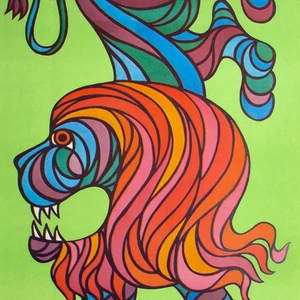 Hubert Hilscher CYRK Zirkus Polen Pop Art Plakat Löwe Farboffsetdruck 1978 - Picture 1 of 3