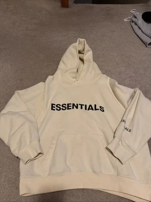 Sudadera con capucha Fear of Gods Essentials Buttercream talla mediana Foto 1 de 4