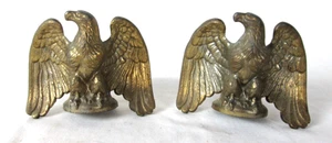 Paar Vintage Messing American Eagle Lampenteile/Fahnenmastaufsatz 4,5" H 4,75" B - Bild 1 von 11