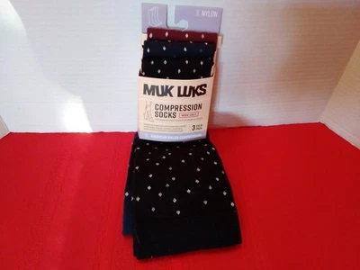 3 Pair Muk Luks Wide Calf Nylon Everyday Compression Socks 6-10 Womens - Image 1 of 4