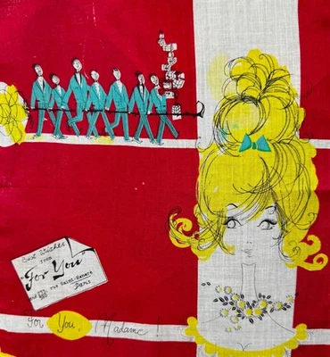 NOS For You, Madame French Lipstick Handkerchief Mid Century Woman Men Gifts - Image 1 of 4