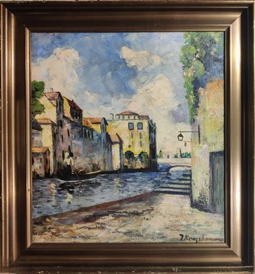 Jens Kongshammer (1884-1974): SCENE FROM VENICE, original oil painting - Image 1 of 4