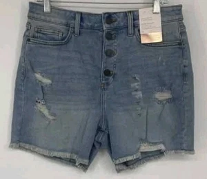 Pantalones Cortos LC Lauren Conrad Para Mujer 12 Jean Corte Botón Mosca Tiro Alto Nuevos con Etiquetas $44 - Imagen 1 de 4