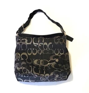 Coach Hobo-Schultertasche Chelsea Optic Signature C's schwarz/grau Jacquard - Bild 1 von 13