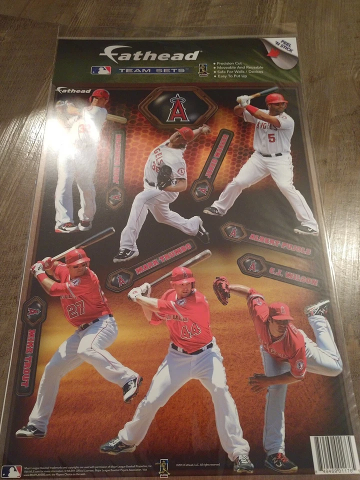 ¡NUEVO! MLB CALIFORNIA ANGELS 6 JUGADORES FATHEAD COMPAÑEROS DE EQUIPO CALCOMANÍAS DE PARED! Foto 1 de 1