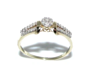Ladies womens 9ct 9carat yellow gold cluster style diamond ring P 1/2 - Picture 1 of 10