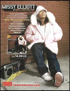 Missy Elliott Under Construction album ad 2002 Tower Records advertisement print - Picture 1 of 3