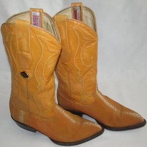 Los Altos Exotic Stingray Buttercup Yellow Cowboy Boots Mens Size 7.5 EE - Picture 1 of 15