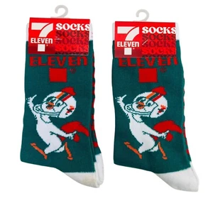 7-Eleven Thank Heaven Socks 2 pack Green, Red & White Rooster One Size Fits All - Picture 1 of 2