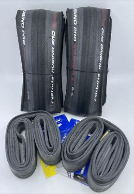 PAIR Vittoria Rubino PRO IV G2.0 700c 30mm Folding Black Clincher Tires & TUBES! - Image 1 of 4