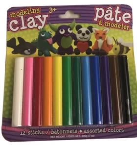 New In Box Modeling Clay 12 Assorted Colors Sticks For Age 3+ Crafts Art - Picture 1 of 2