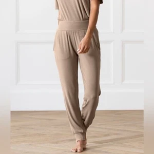 Cozy Earth Damen Bambus Rippstrick Jogginghose Stretch Wildleder Farbe Größe XS - Bild 1 von 13