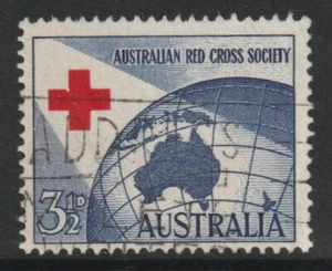 Australia - 1954 3½d Red Cross Used w/ ACSC Variety (Ref: 663) - Picture 1 of 3