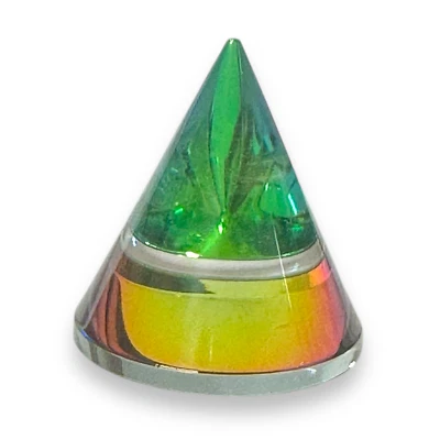 Vintage crystal rainbow prism pretty pointed paperweight - image 1 of 3
