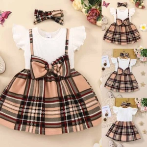Newborn Baby Girl Clothes Infant Romper Floral Suspender Dress Outfit Jumpsuit - Picture 1 of 10