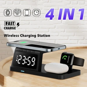 4in1 Fast Wireless Charger Station Dock  For Apple Watch iPhone 15 14 13 Pro Max - Picture 1 of 16