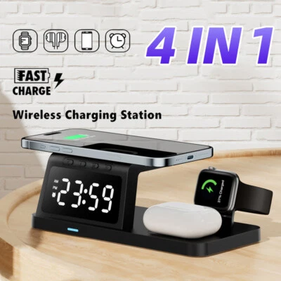 4in1 Fast Wireless Charger Station Dock  For Apple Watch iPhone 15 14 13 Pro Max - Image 1 of 4