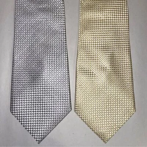 Donald Trump 100% Silk Elegant Silver and Gold Tie Set - Picture 1 of 3