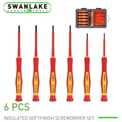 HORUSDY 6pc Electrician's Insulated Magnetic Electrical Hand Screwdriver Tool Set & Case