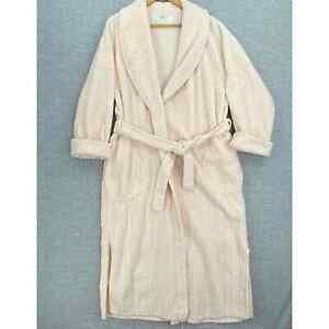 Vintage Stan Herman Robe Womens Medium Cotton Chenille Long Sleeve Pockets USA