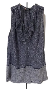Top túnica Sinequanone Paris sin mangas con volantes para mujer pequeño azul blanco floral N8 - Imagen 1 de 6