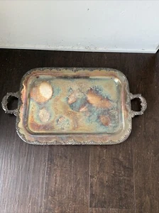 Vintage King Edward Silverplate Large 20X14” Serving Tray W/Handles - Picture 1 of 5