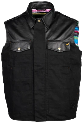 Chaleco de motocicleta Cortech Bandito negro textil/cuero para hombre tallas MD - XL Foto 1 de 2