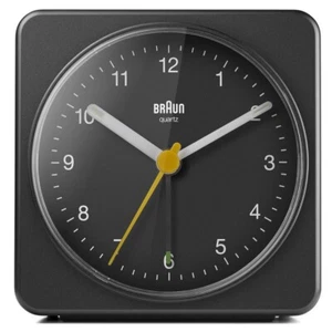 Braun BN-BC03B Black Dial Square Quartz Alarm Classic Large Travel Clock - Picture 1 of 3