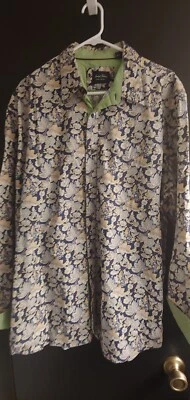 Men's Shirt Multi Color Design XL Long Sleeve Famous Indigo Palms Brand - Image 1 of 2