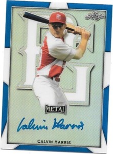 2019 Leaf Metal Perfect Game Calvin Harris Blue Prismatic Auto 12/30