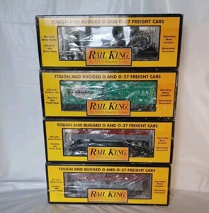 Rail King by MTH electric train set Lot Of 4 Cars SEE Photos Description - Picture 1 of 14