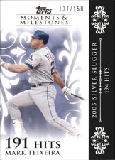 2008 Topps Moments and Milestones Rangers Baseball Card #123-191 Mark Teixeira