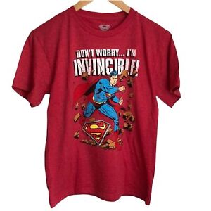 Czerwony T-shirt graficzny SUPERMAN Don't Worry I'm Invincible rozmiar XL 14/16