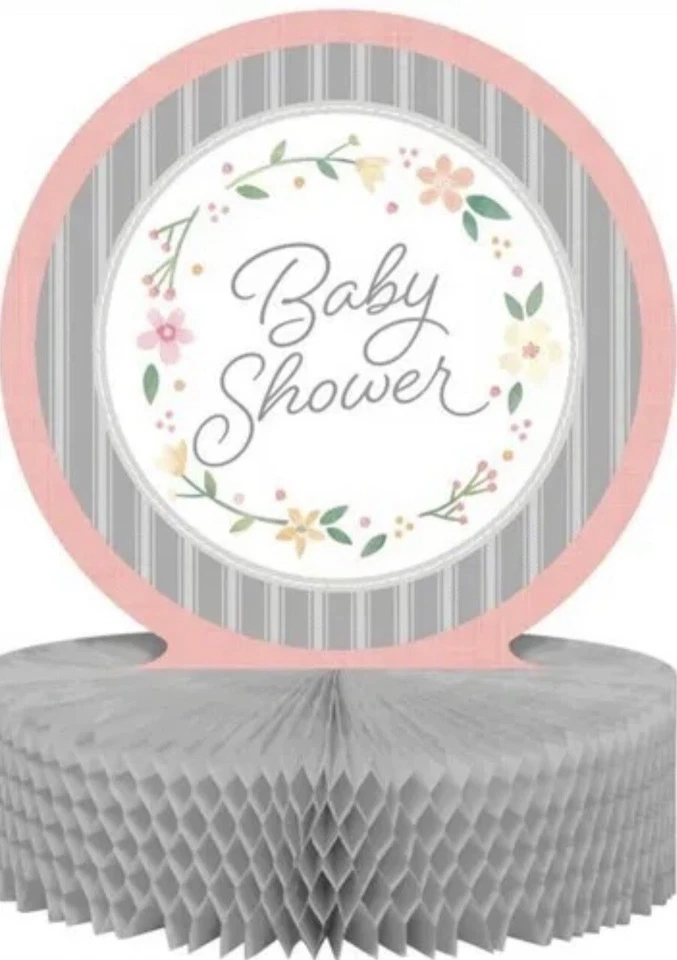 Farmhouse Floral Baby Shower Honeycomb Centerpiece 12" x 9" Paper Shower Decor - Image 1 of 2